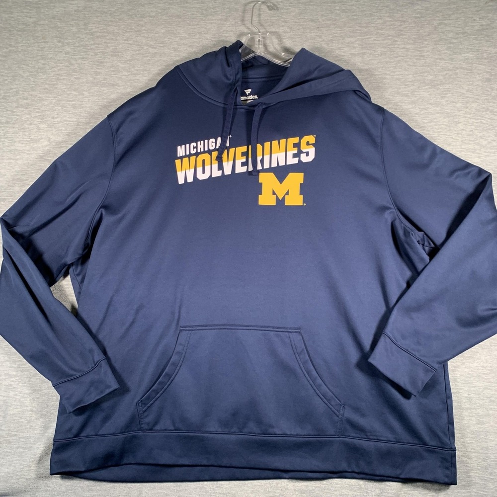 Michigan Wolverines Hoodie Sweatshirt Mens 5XL Blue NCAA Football Fanatics